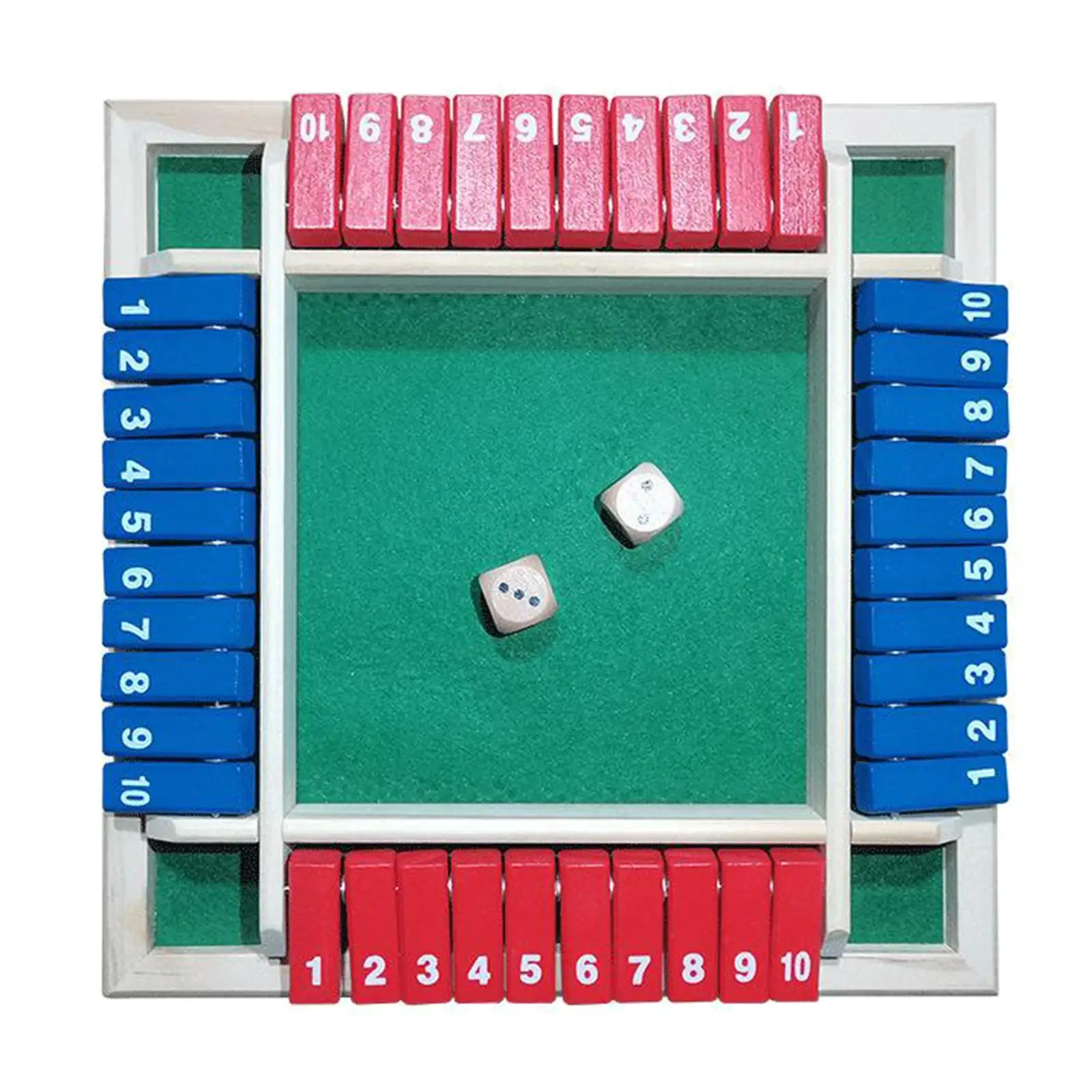 4 Player Shut The Box Game Wooden Board Game for The Home Travel