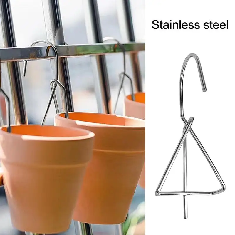 Terracotta Pots Hangers Triangular Shaped Metal Racks Simple Hanger For Hangings Flower Baskets Indoor Anti-Rust Plants Holder ﻿