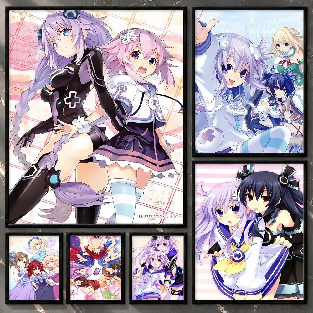Gaming Character Interactive Collectible Hyperdimension Neptunia Poster Aesthetic Unframed Wall Prints for Bedroom & Living Room