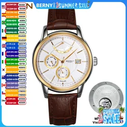 BERNY Luxury Automatic Watches for Men Fashion Elegant Mechanical Wristwatch Sapphire Date Week High-end Men's Dress Watch