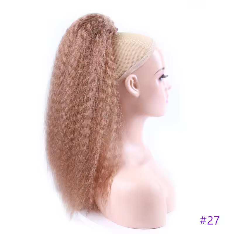 Fake Synthetic Drawstring Ponytail Elastic Hair Extension For Women Kinky Curly Ponytail Synthetic Hair High Puff Afro Hairpiece - Image 10