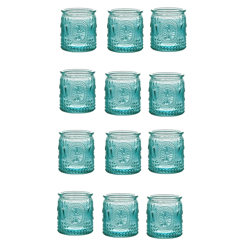 

Vintage Tea Light Holder Votive Candle Holders Glass Holder 12 Pcs For Wedding, Church, Bedroom And Table