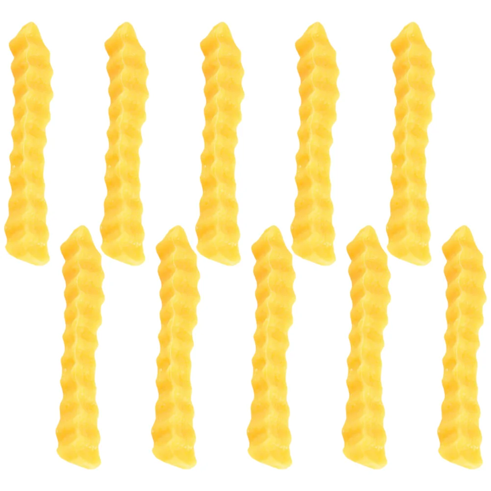 

10 Pcs Fake French Fries Food for Kitchen Play Charcuterie Items Lifelike Fried Artificial Faux Realistic