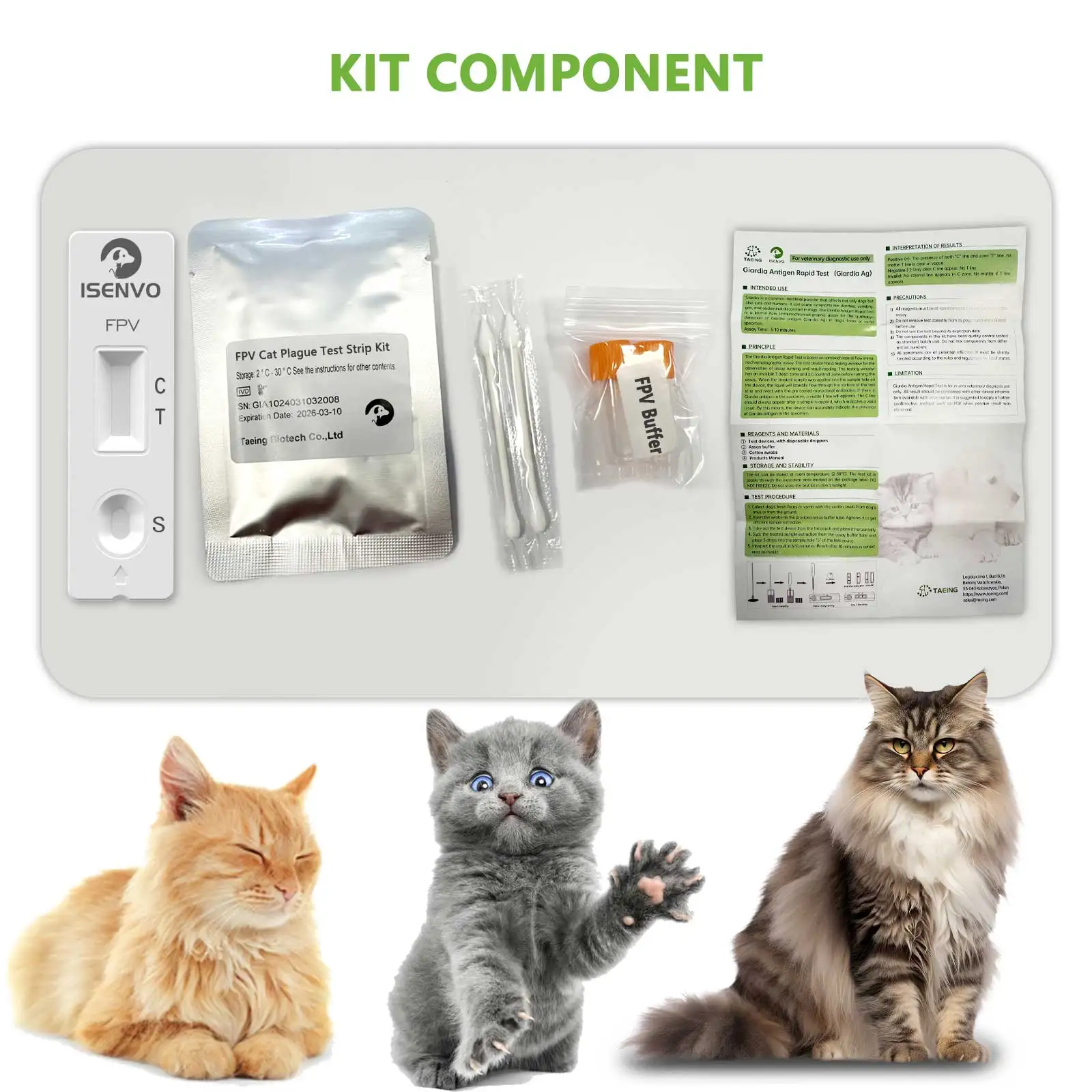 2/ 5/10 Pcs FPV Test Paper Feline Distemper Detection Card Cat Home Health Detection Test Strip Disease Paper Kit