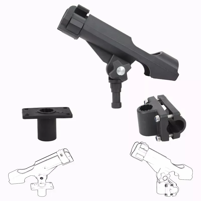

Fishing Pole Holder Hard Plastic Aluminium Boat Accessory Dinghy Raft Fishing Tool Rod Holder Pole Fixer Mount Angle Adjustable