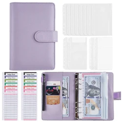 2023 A6 PU-Leder Budget Binder Notebook Geldumschläge System Set, mit Binder Taschen für Geld Budget Sparen Bill Organizer