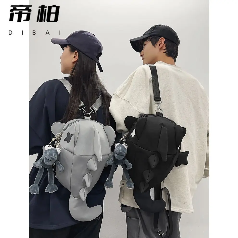 3D Unique Shark Shaped Backpack Full Waterproof Nylon Couple Backpack Two Sizes Large Capacity 16 Inch Laptop Bag Street Fashion
