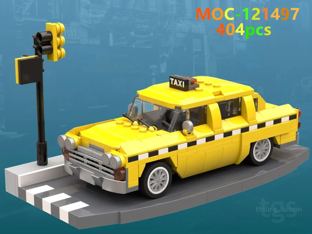 

MOC-121497 checker cab 404 pieces compatible Christmas gift building blocks for children