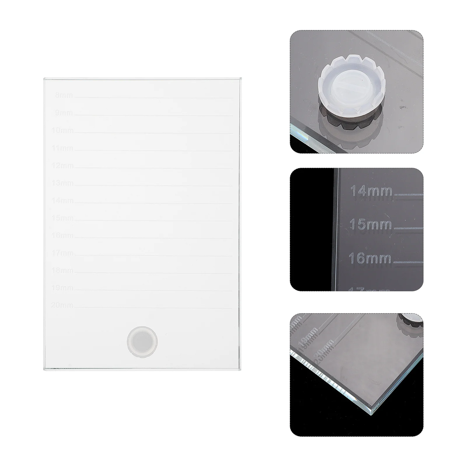 Vassoio per estensione ciglia 15x10 cm Pallet per ciglia professionale per ventola di volume Creazione di supporti per ciglia finte Pallet di vetro per innesto domestico