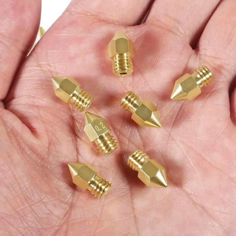 

3D Printer Nozzle MK8 Brass Pointed Nozzle 1.75mm/3mm Filament 0.1-1.0mm Orifice for Ender-3 CR-10 Makerbot Extruder Head