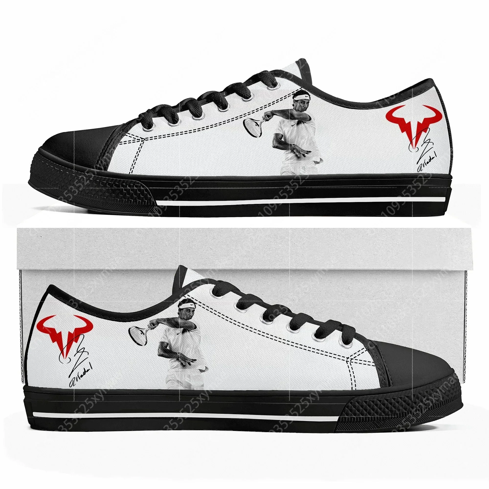 

Rafael Nadal Tennis Player Low Top Sneakers Mens Womens Teenager Canvas Sneaker Lightweight Casual Custom Made Shoes Couple Shoe