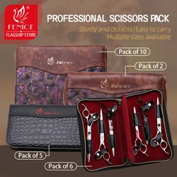 Fenice Fashionable 2/5/6/10 Pet Grooming and Hairdressing Scissors Universal Bag Portable and Durable Tool Leather Storage