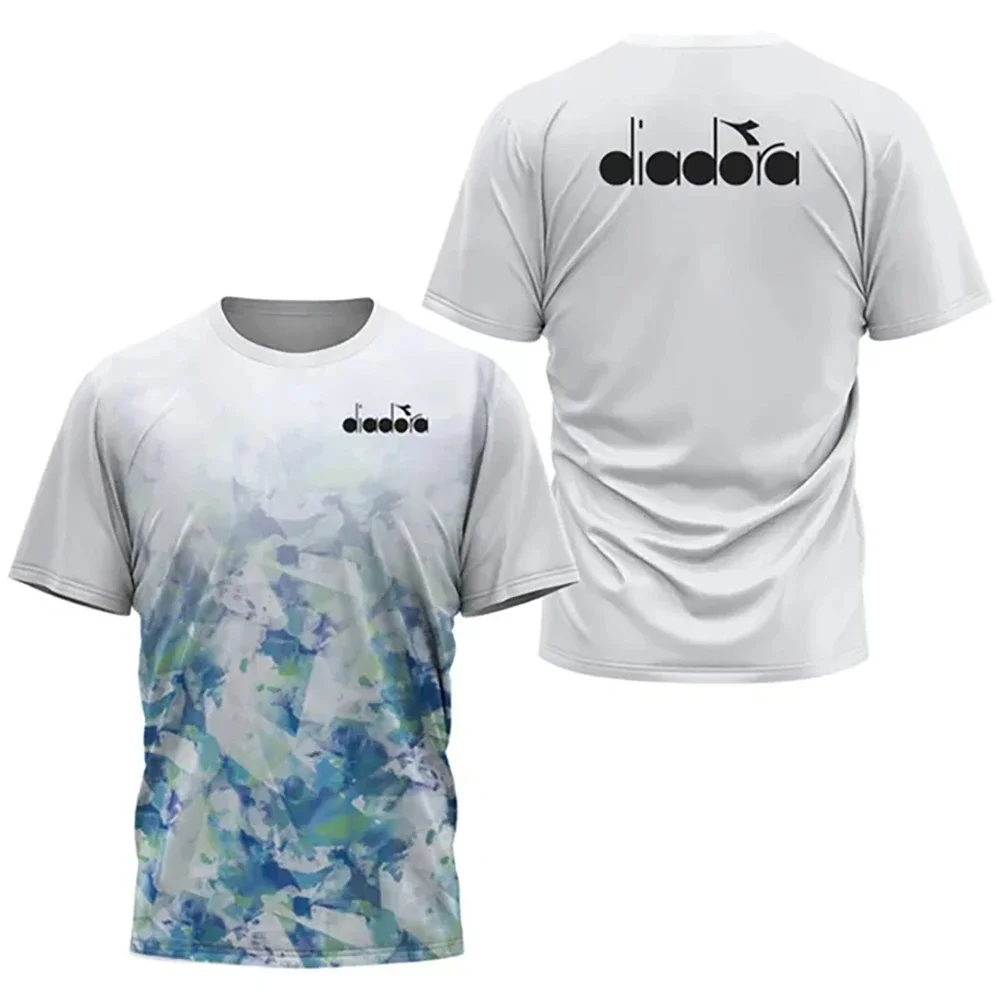 Round Neck Short-sleeve T-shirt Fashion Marble Pattern Comfortable Casual Sports Top Unisex Versatile Clothing