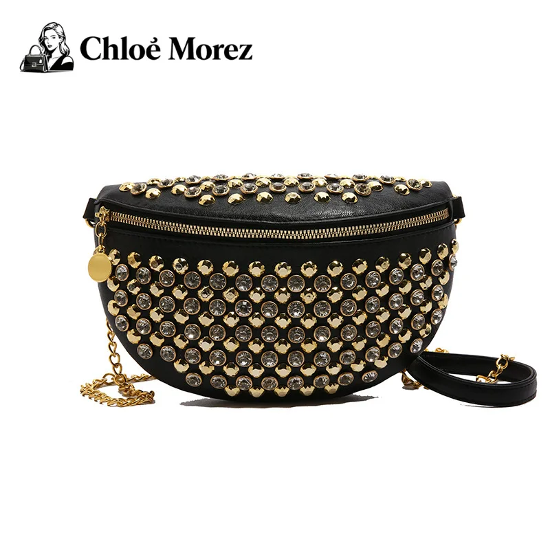 

Fashion Diamond Studded Shoulder Bag For Women's Sports And Leisure Crossbody Waist And Chest Bag