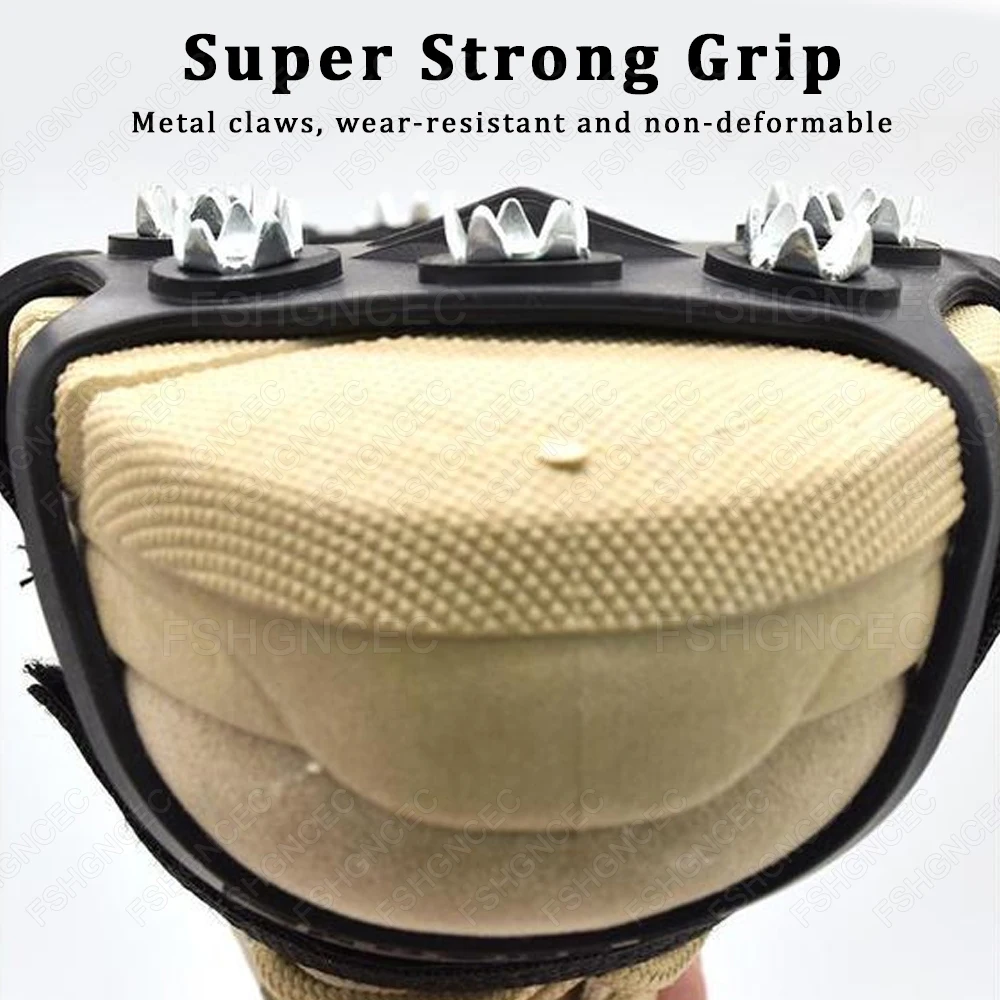 11 dentes Ice Gripper Spike para sapatos Anti-Slip Cover para sapatos inverno Outdoor Hiking Mountain Climbing Crampons para neve e gelo