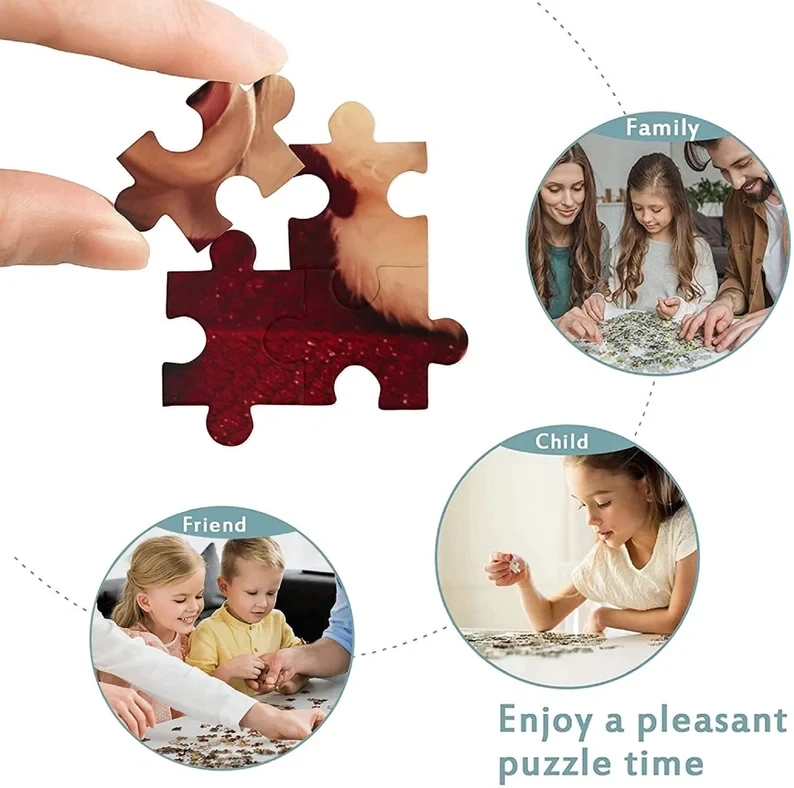 Aangepaste puzzel 35/300/500/1000 stukjes gepersonaliseerde legpuzzels voor volwassenen huwelijkscadeau verjaardag familie diy montage speelgoed