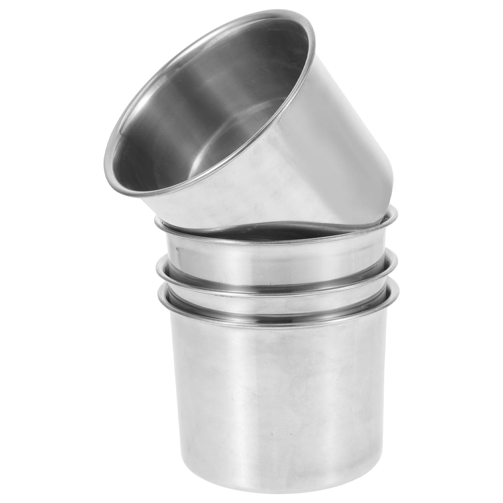 

4 Pcs Spice Jar Stainless Steel 201 Storage Containers Seasoning Bottles Condiment Large Capacity Easy Clean Round Kitchen