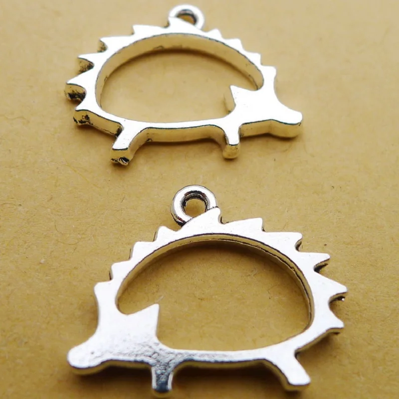 15Pcs/Lot Charms Hollow Animal Hedgehog Hedgepig 17x21mm Tibetan Silver Color Pendants Antique Jewelry Making DIY Handmade Craft
