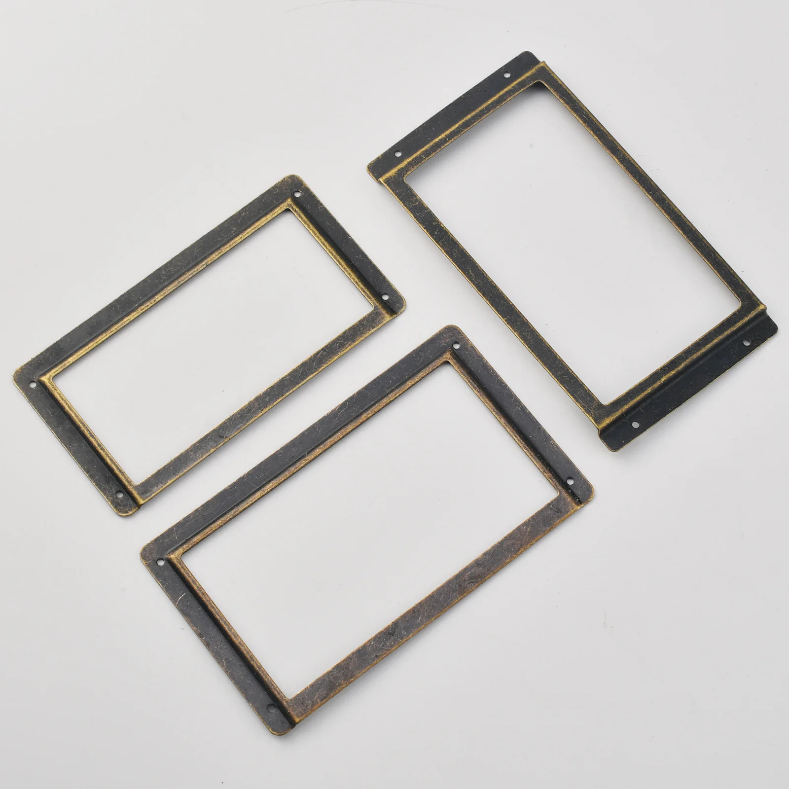 Square large label handle business card iron antique drawer card clip label bookmark frame