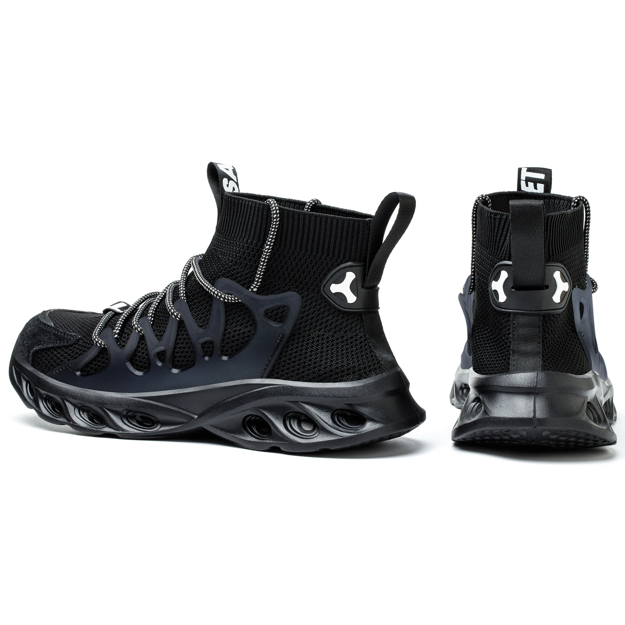 أحذية أمان رجالية أحذية عمل مضادة للثقب بمقدمة فولاذية، خفيفة الوزن ومسامية، أحذية صناعية للبناء الخارجي للرجال