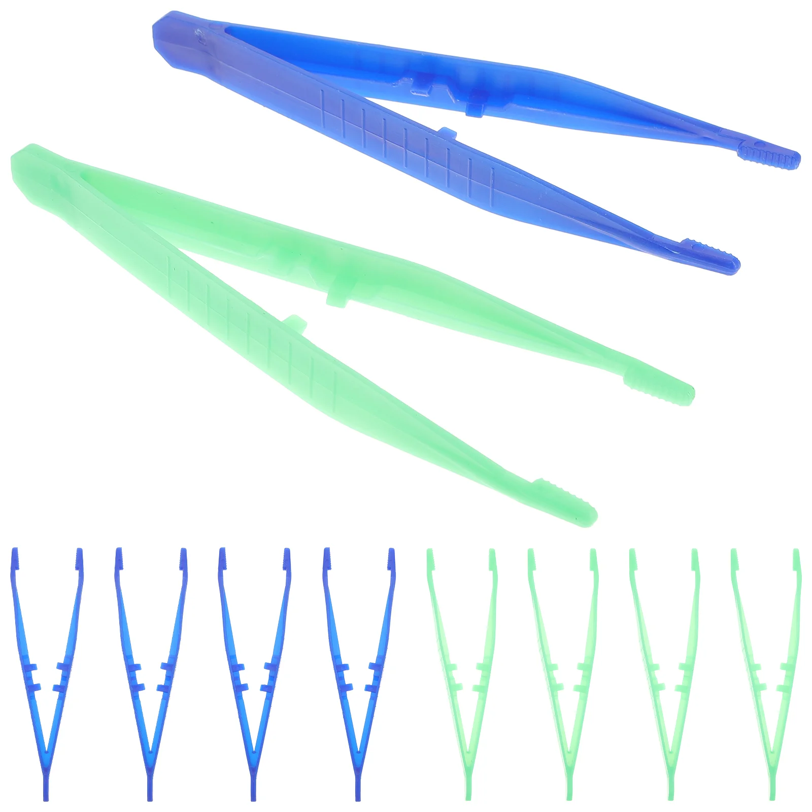 ملاقط بلاستيكية للاستعمال مرة واحدة ، ملاقط حبات طبية ، مشغولات يدوية ، ألوان عشوائية ، تصنعها بنفسك ، 10 صوفي