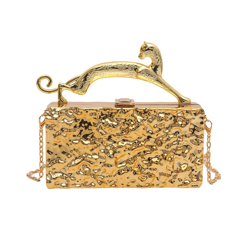 

Luxury Gold Silver Women Party Evening Bag For Women Chain Clutch Handbag Purse Acrylic Transparent Crossbody Shoulder Bag