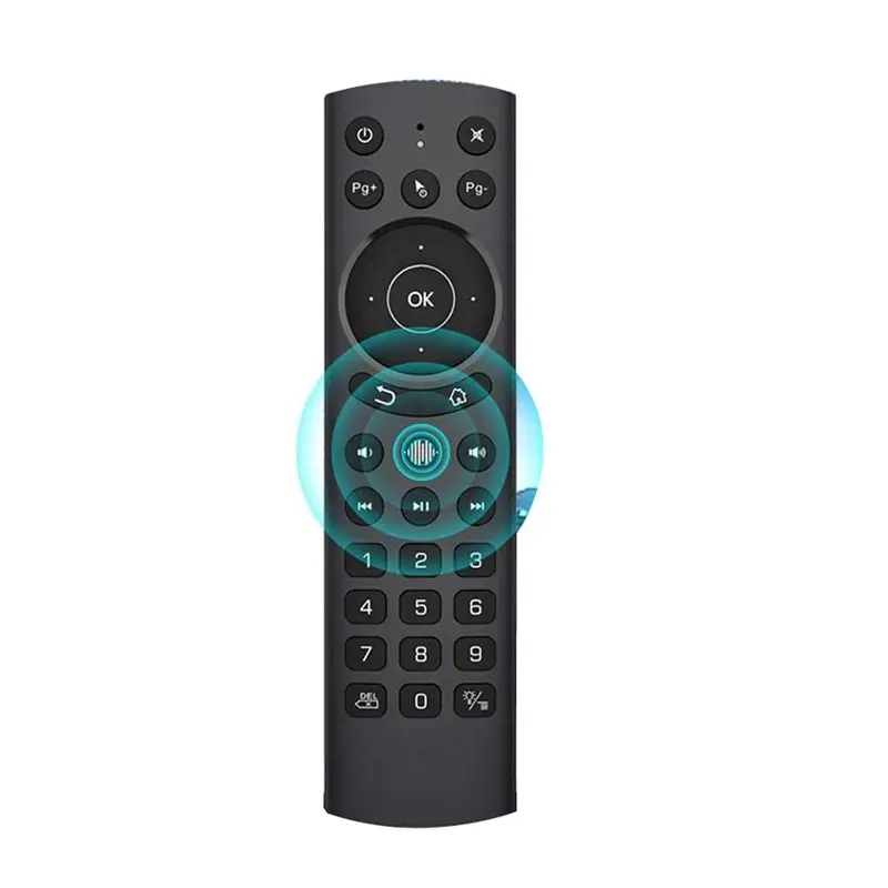 ABDE-IR Learning Air Remote Mouse USB Wireless Voice Control Sensing 2.4G Backlit Voice Remote For PC, Projector
