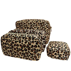 New 4size Leopard Print  Storage Toiletry Bag Customized Small Large Capacity Makeup Bag Waterproof Nylon Cosmetic Bag Organizer