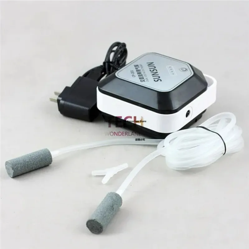 

SUNSUN CP-201 AC-DC oxygen pump for aquarium fish tank air pump mute fishing battery 100-240V