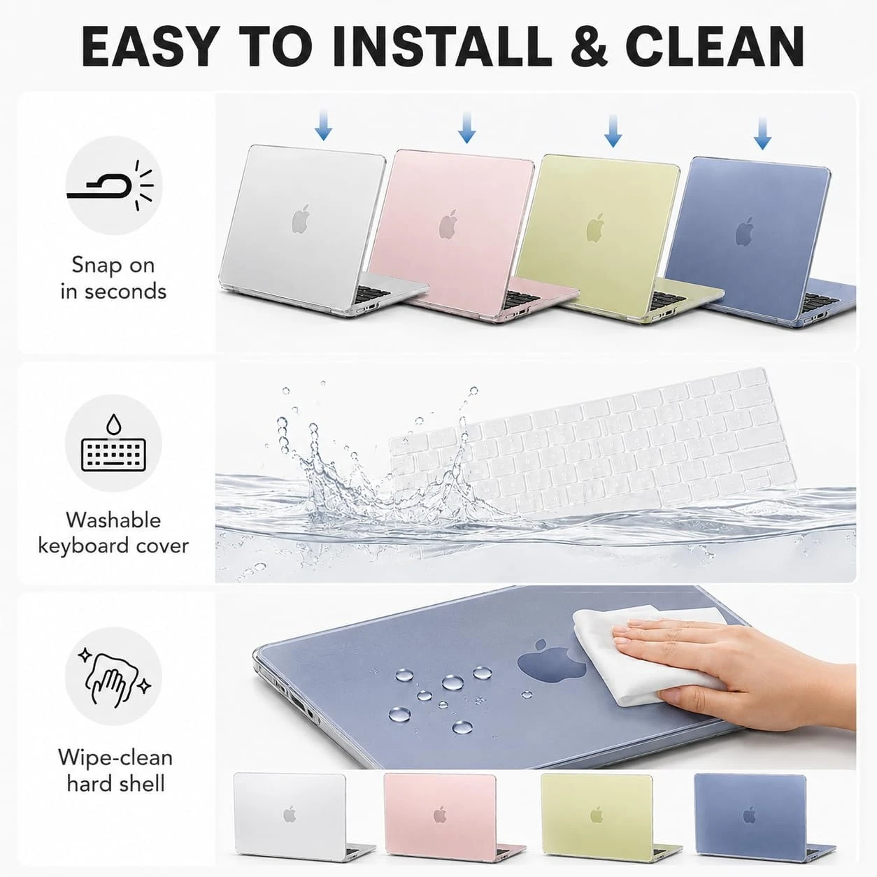 Compatible with MacBook Neo Case 13 inch 2026 A3404 A18 Pro Chip | 4 in 1 Kit Precision Fit Crack & Scratch Resistant Protective