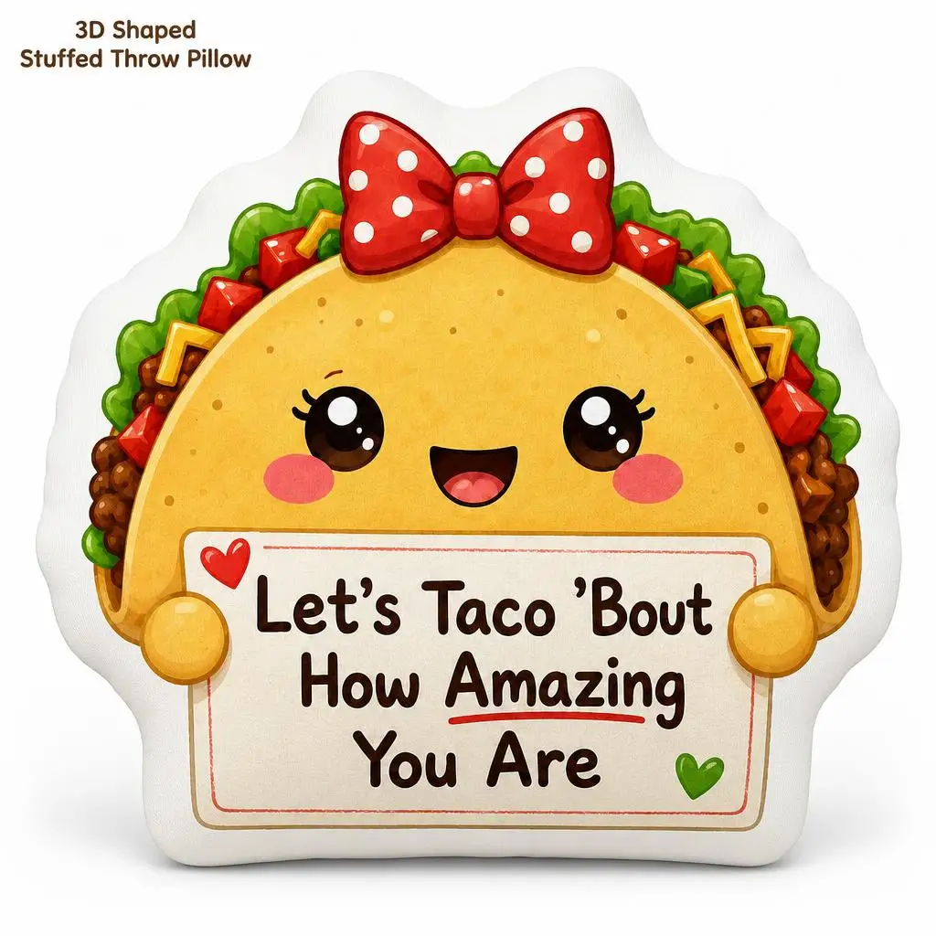 Cute Taco Amazing Encouragement Food Pun Plush Pillow Cushion Irregular Stuffed Throw Pillow Home Decor Gift Sofa Bed