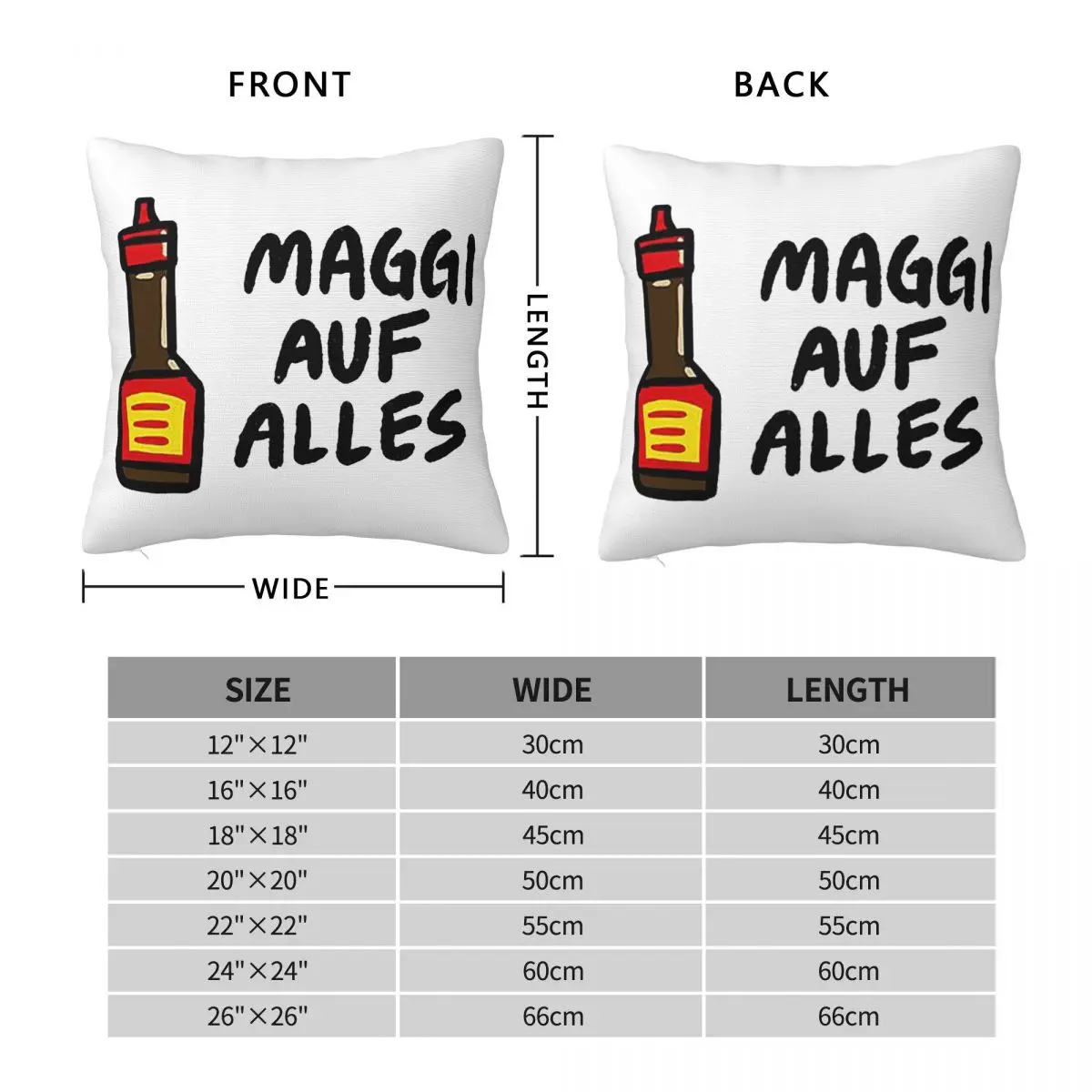 Maggi Auf Alles (الألمانية الألمانية) غطاء وسادة مربع وسادة بسحاب ديكور مريح رمي وسادة لغرفة المعيشة المنزلية