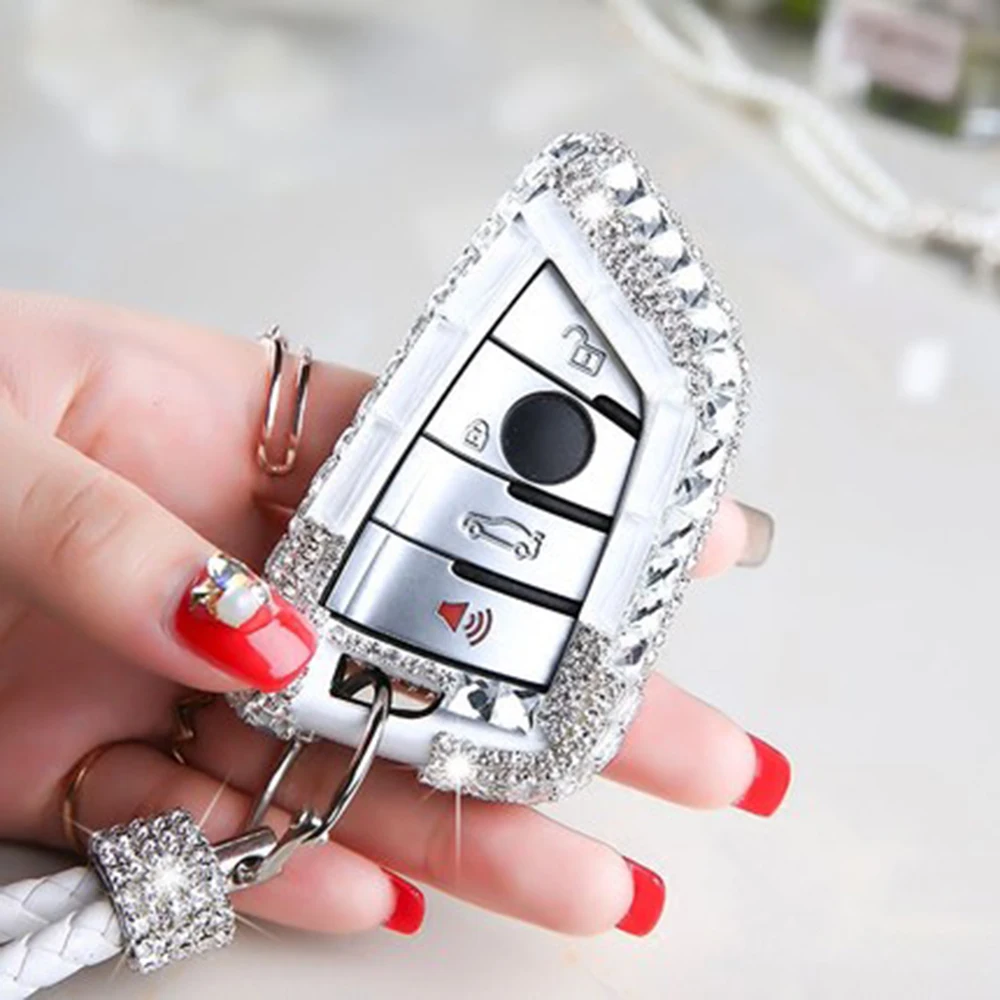 Luxury Car Key Case Cover Holder Keychain Shell Diamond Decora Anti-Drop Auto Accessories For BMW 2 7 Series X1 X5 X6 X5M X6M