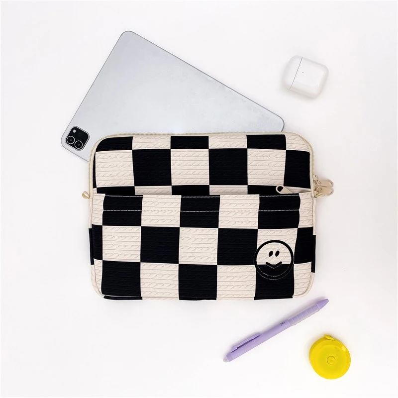 Simple And Stylish Plaid Shoulder Portable Crossbody Burden-reducing Computer Bag 11 Inches/13 Inches Suitable For Ipad, Unisex