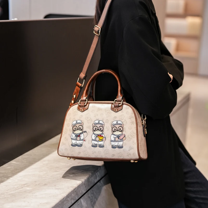 

Beibaobao Handheld Crossbody Small Square Bag for Women 2025 New Texture Wide Shoulder Strap Single Shoulder Bag Boston Pillow