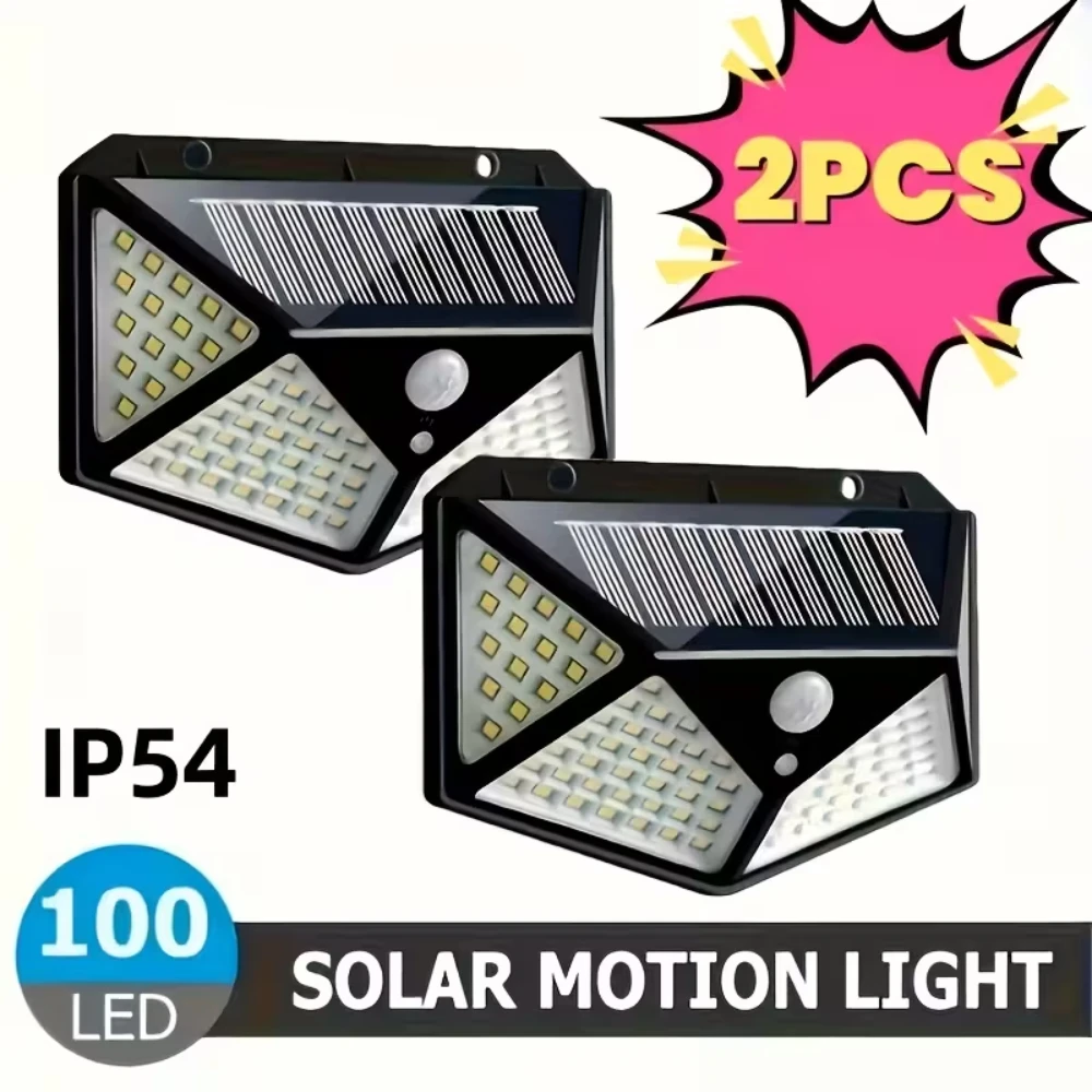 Multifunctional Solar Wall Lamp Outdoor Garden Decor Solar LED Light Waterproof Sunlight Powered Spotlight with Motion Sensor