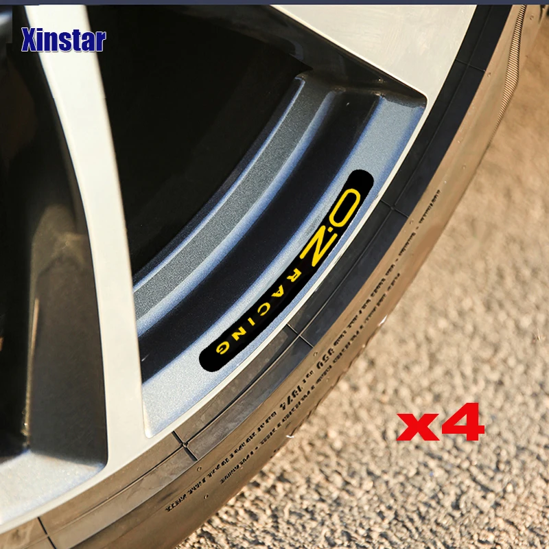 4Pcs OZ Racing Wheel Sticker For OZ Rally Racing Wheels Spoke Stickers Black Universal Auto Accessories