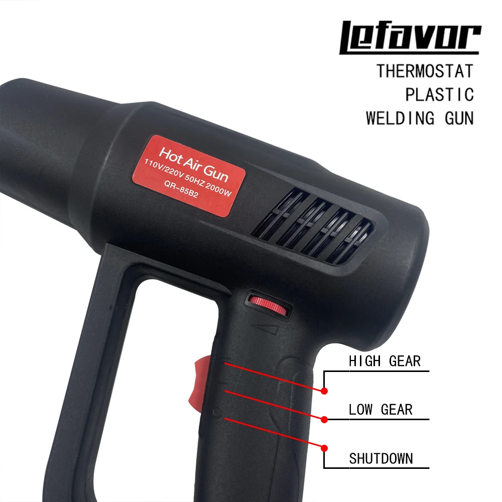 2000W Electric Hot Air Gun 220V Industrial Dual Wind speed Temperature controlled Building Hair Dryer Heat Gun Nozzle car film