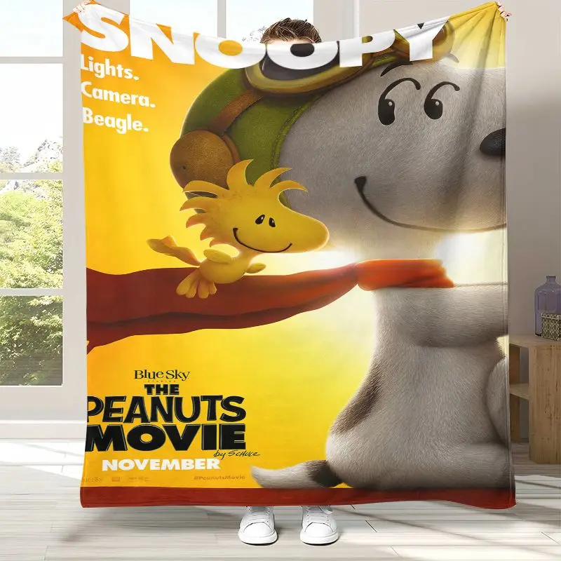 Kawaii S-Snoopys Dog Cartoon Soft Flannel Throw Blanket,Cozy Warm Blanket for Bed,Sofa,Living Room,Picnic,Home Decor,Gift