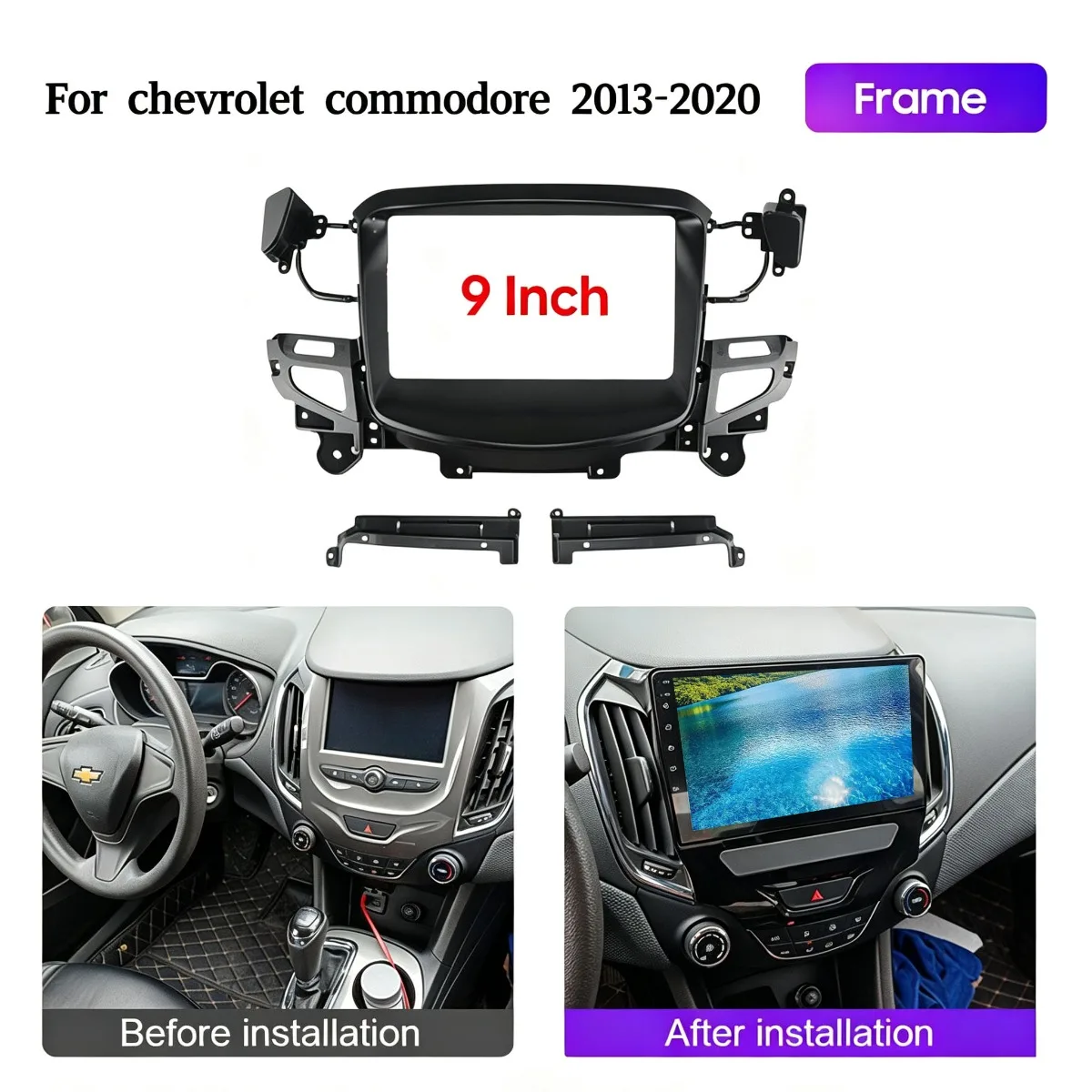 For Chevrolet Commodore for Holden Wagon 2013-2020 9inch Car Radio Navigation Frame Android Large Screen Versatile Frame Panel