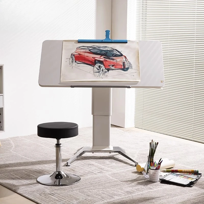 Lifting workbench Movable computer desk Pneumatic desk Flippable drawing desktop Home study desk