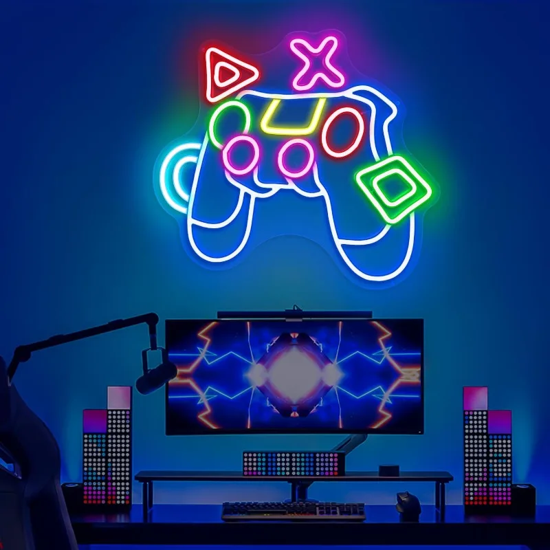 Letrero de neón para Gamer, controlador de juego regulable, decoración de pared Led en forma de juego, luz Led para Gamer, habitación, dormitorio, Gaming, Teen Boy