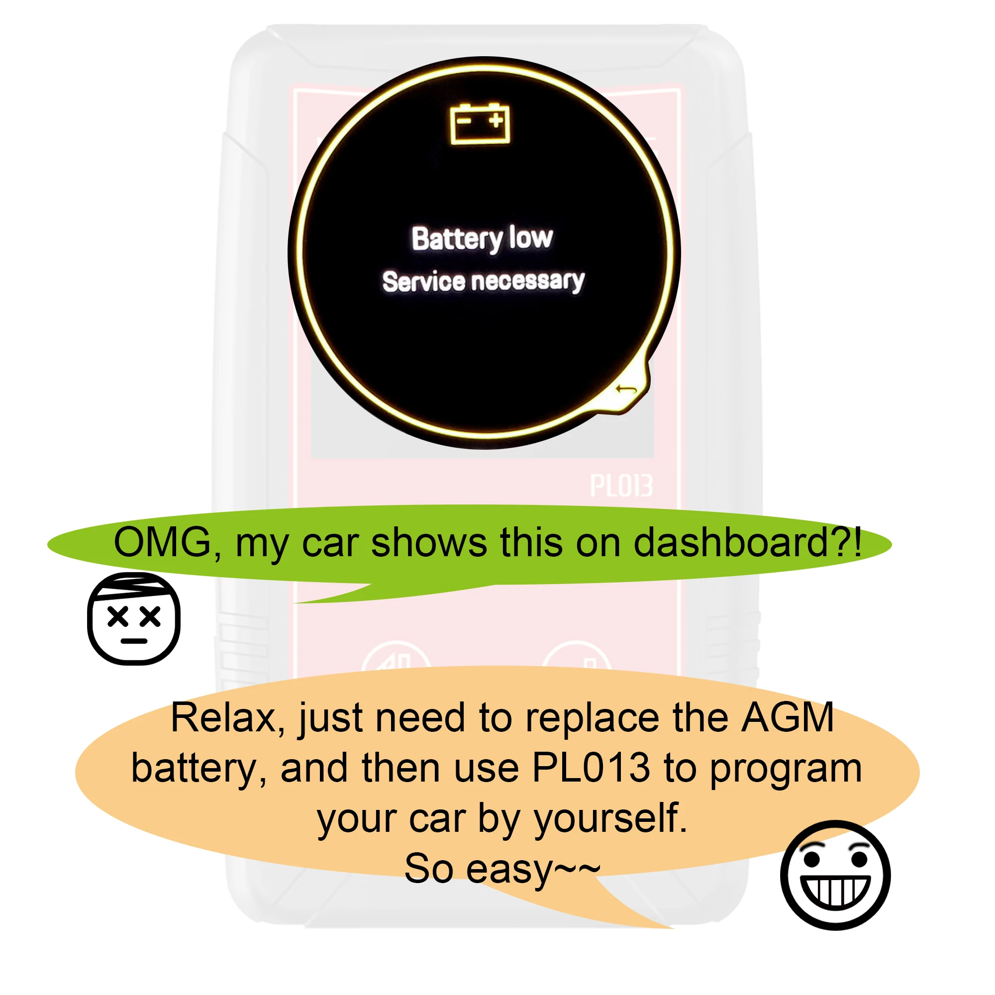 YAO WOYO PL013 PRO For Porsche Cayenne Replace Lithium to AGM Battery Modify Programmer, Professional Battery Flash Programming