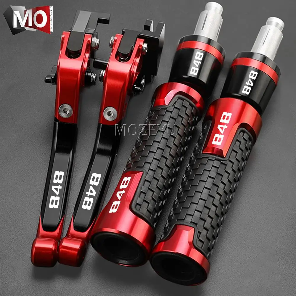 

Motorcycle Accessories Adjustable CNC Brake Clutch Levers Handlebar grips For DUCATI 848 EVO 2007 2008 2009 2010 2011 2012 2013