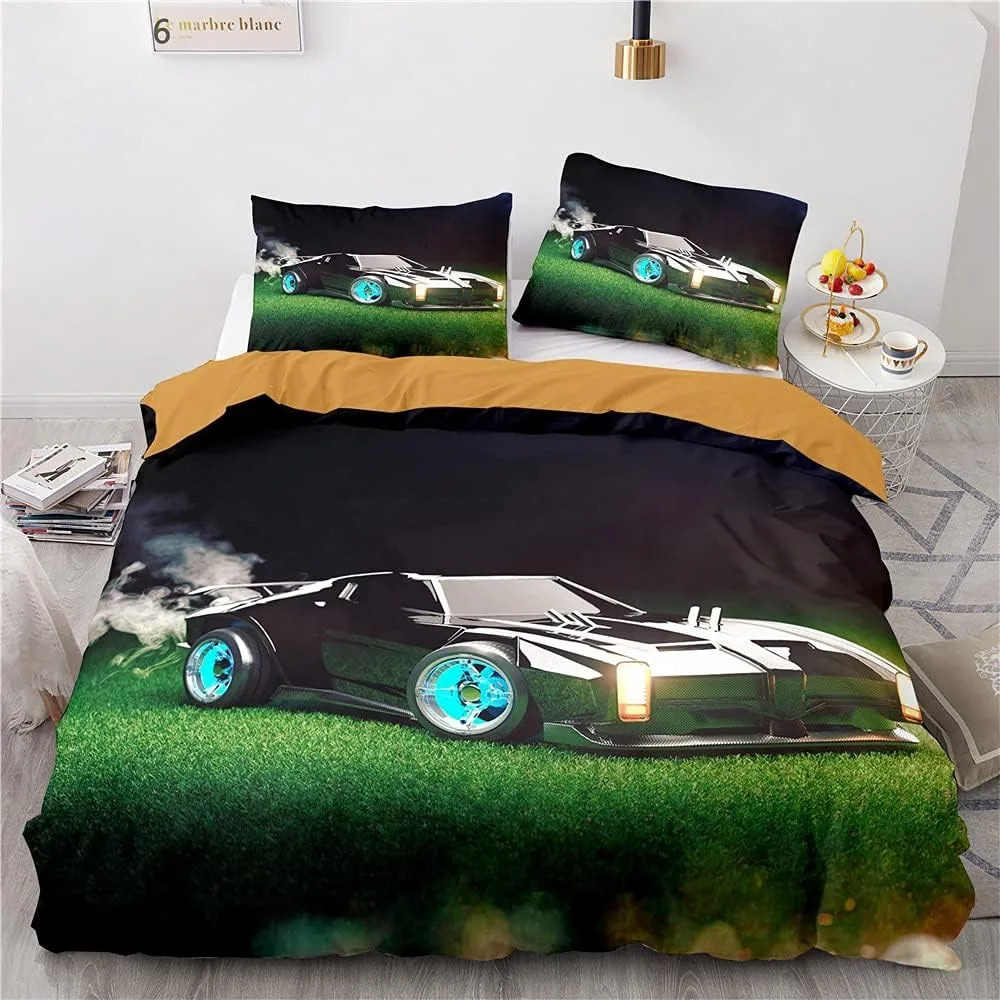Game Rocket Battle Cars Duvet Cover Pillowcase Bedding Set Adult Boy Girl Bedroom Decoration Single Double  Size