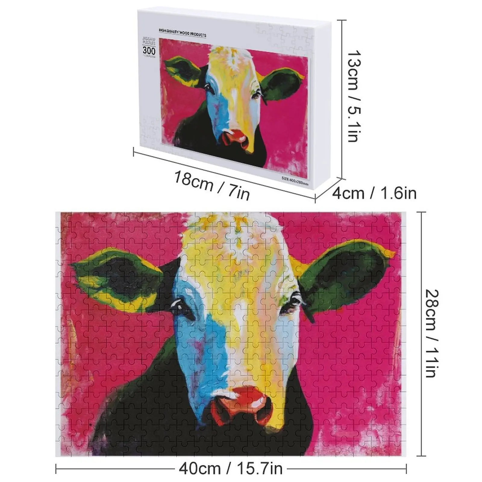 Пазл с портретом коровы для детей, персонализированный подарок с фотографией, персонализированный для детей, головоломка с изображением по индивидуальному заказу
