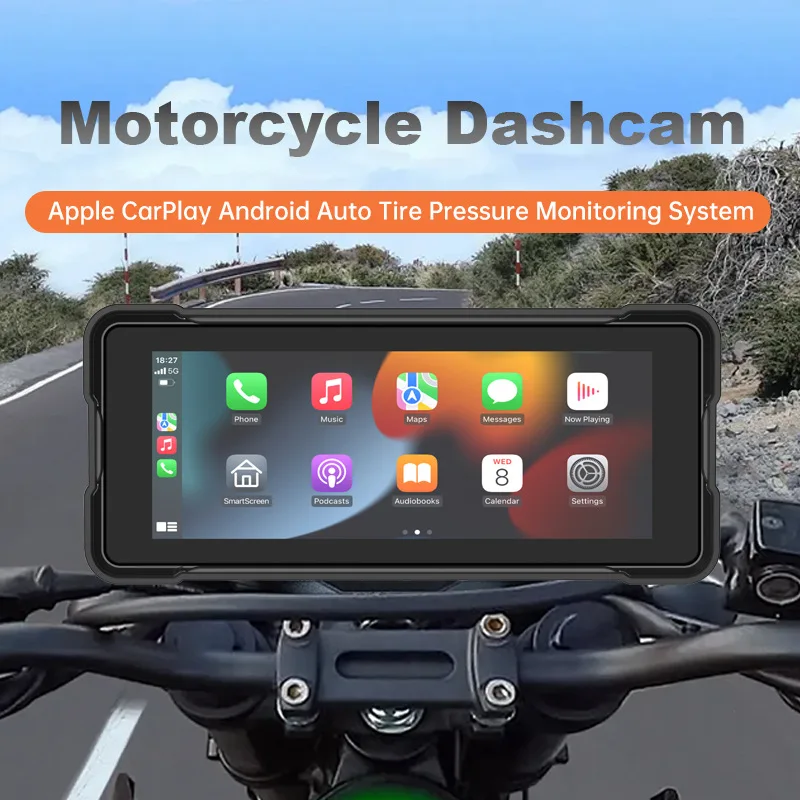 Мотоциклетный дисплей с CarPlay, портативная цифровая приборная панель, навигация для мотоциклов, Android Auto, водонепроницаемый BT-монитор