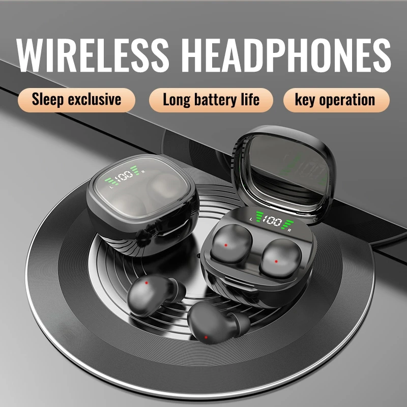 

Mini Bluetooth 5.3 Headset HD Hifi Earbuds Invisible Sleep Game Sports Headphones Touch Control Earphones for Men Women