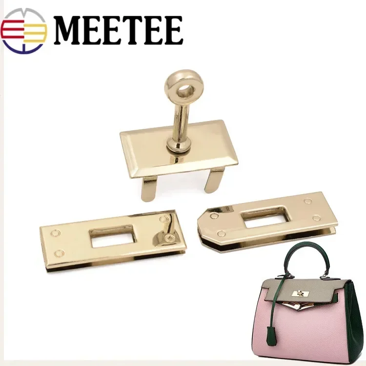 1/2Sets Metal Bag Lock Buckles Combination Clasps Closure DIY Luggage Handbag Wallet Leather Craft Hardware Accessory BD453