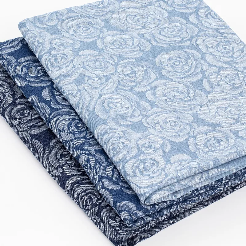 

1 ярд, джинсовая ткань из чистого хлопка, розовое жаккардовое шитье, пальто своими руками, костюм, сумка, дизайнерская ткань для одежды